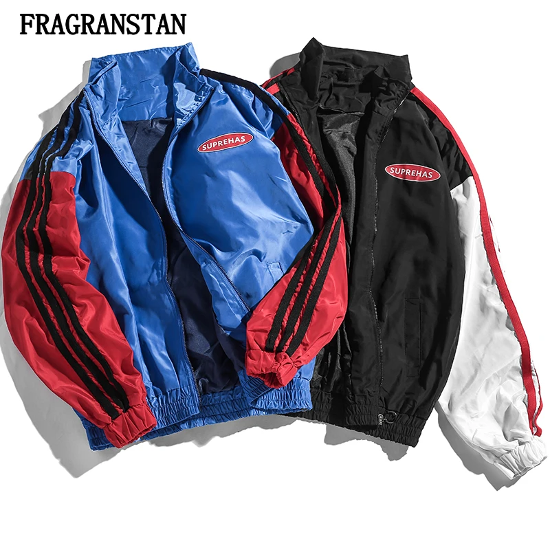 

2018 Female Spring Autumn Stand Collar Jacket Women Harajuku Fashion Striped Letter Print Coat Casual Loose Ladies Outwear JQ399
