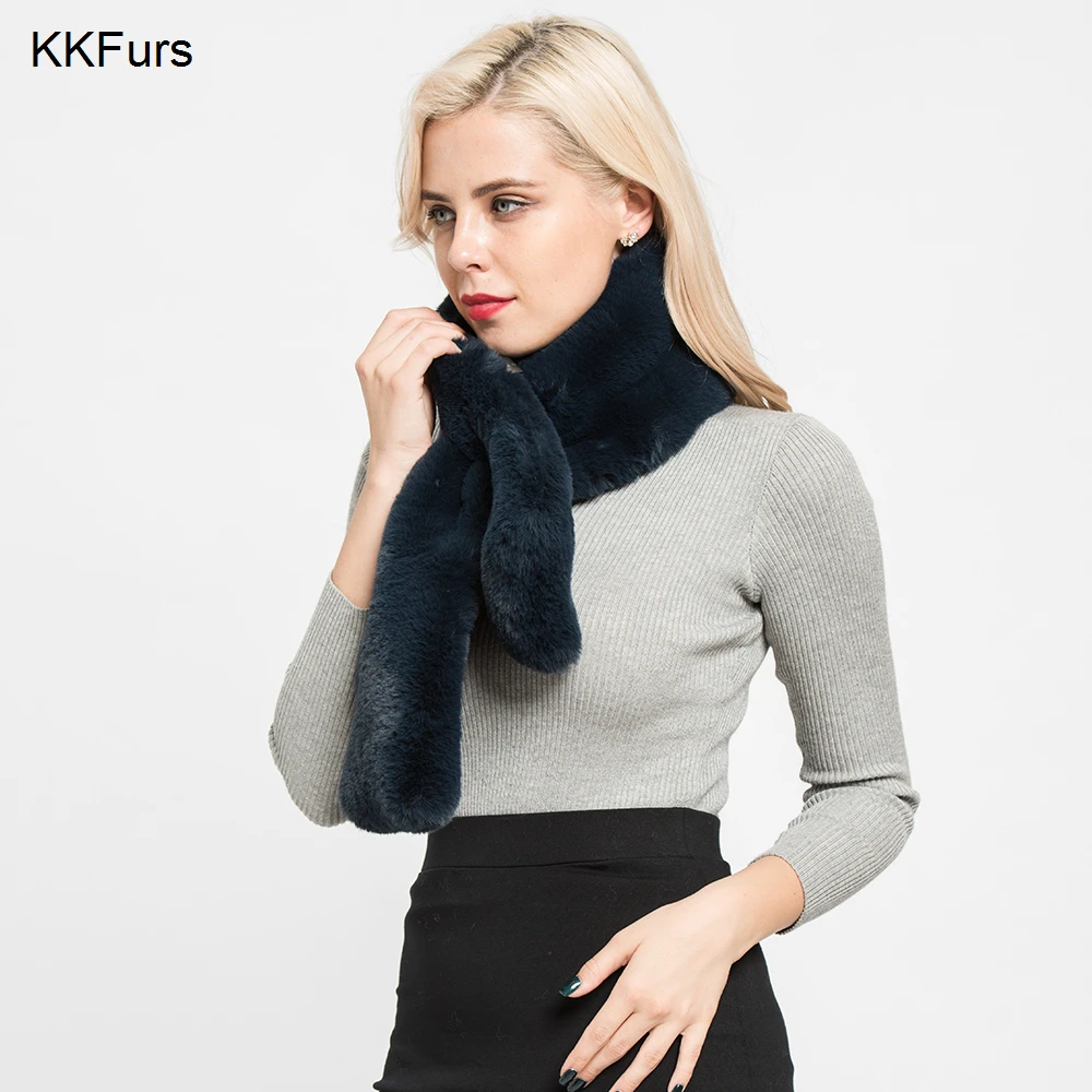 KKFurs женский шарф из искусственного меха, зимние теплые шали, модные стильные шали, высокое качество, опт/розница S7143