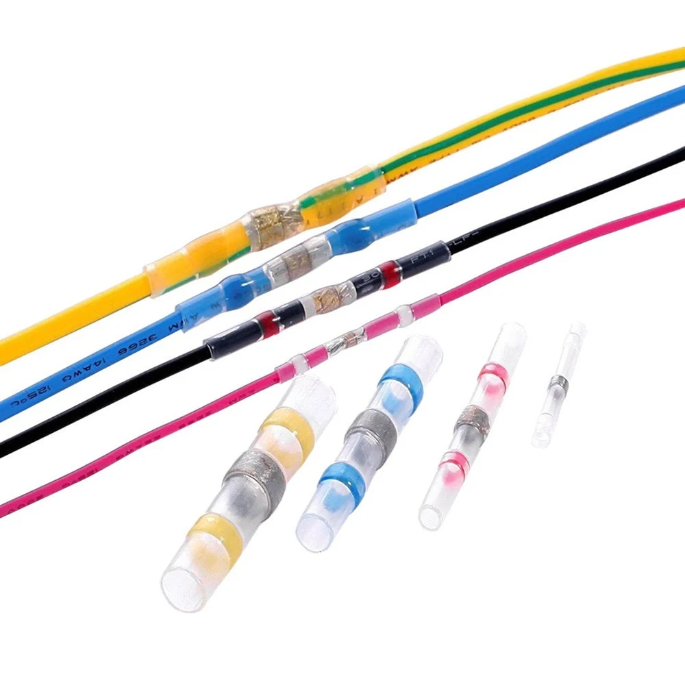 

50/100pcs Heat Shrink Butt Connectors Sordering Terminals Waterproof Solder Sleeve Tube Insulated Solder Seal Terminals Kit