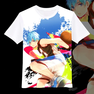 Аниме Kuroko no Basket Косплей Kuroko Tetsuya Повседневная футболка с короткими рукавами для мужчин и женщин Летняя полноцветная футболка - Цвет: Слоновая кость