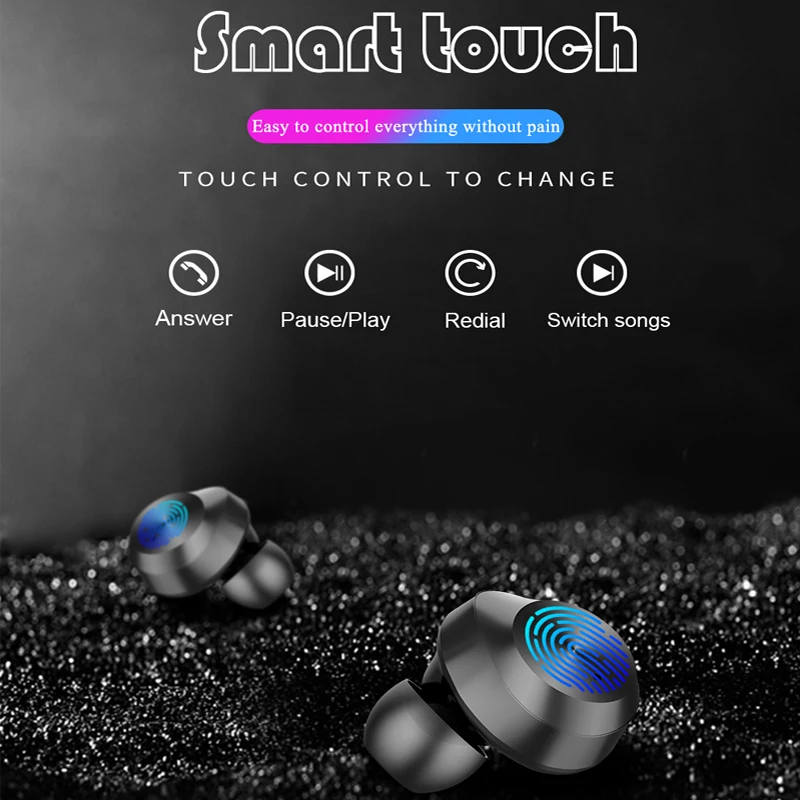 Мини Bluetooth V5.0 Наушники Беспроводные спортивные наушники стерео бас гарнитура с двойной микрофон для телефонов