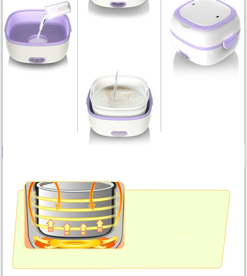 Электрический Ланч-бокс с подогревом, вилка европейского и американского стандарта, 220 В, рисоварка из нержавеющей стали, контейнер для подогрева пищи, мини портативный термос, коробка для бэнто