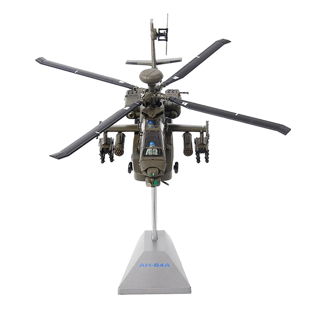 1:72 Scale AH-64 Apache Helicopter Airplanes Airforce Diecast Alloy Aircraft Arm Green
