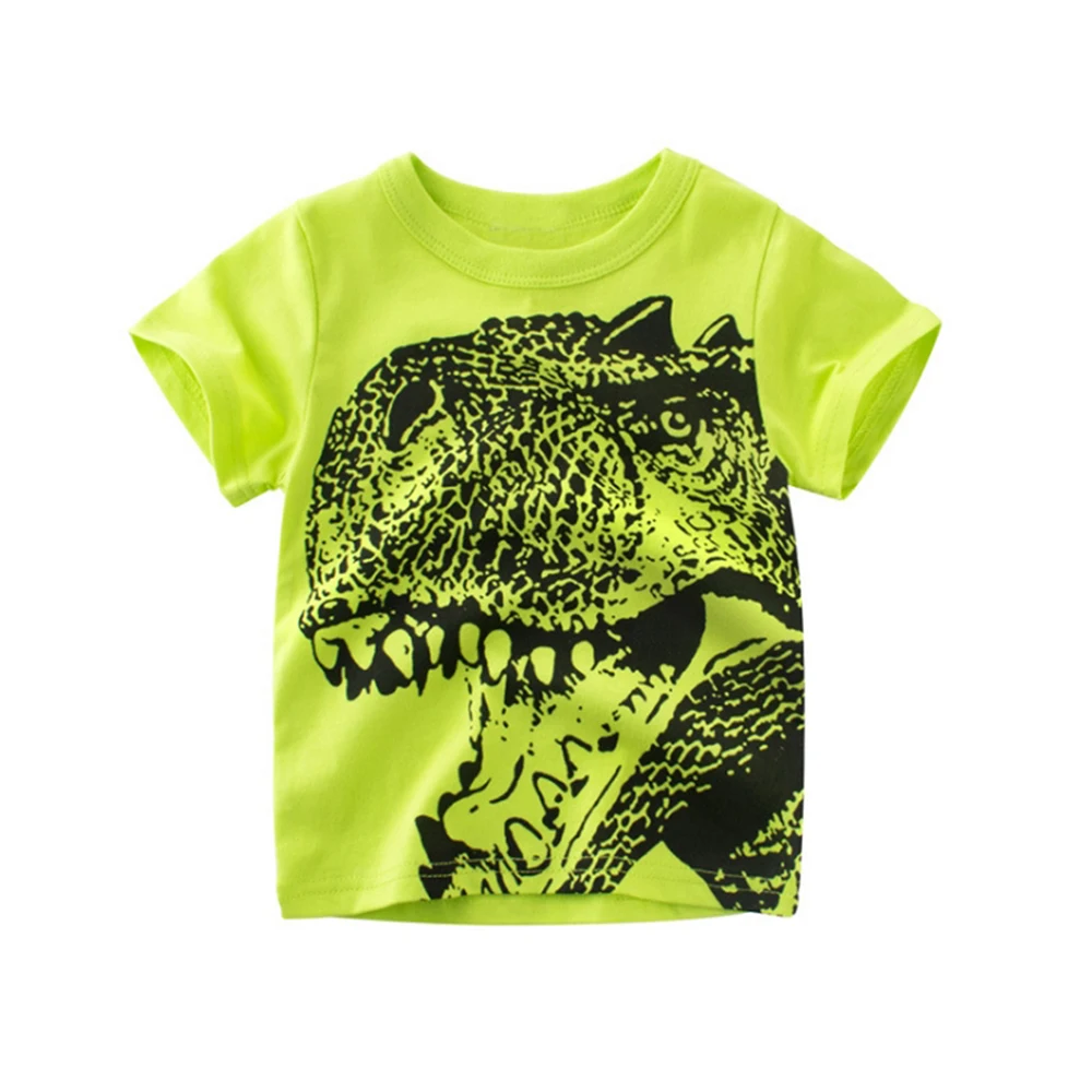 

CYSINCOS T-shirt Boys Children's Clothing 2019 Summer Fashion 100% Cotton Dinosaur Print Toddler Tops Tee T-shirt Baby Kids Girl
