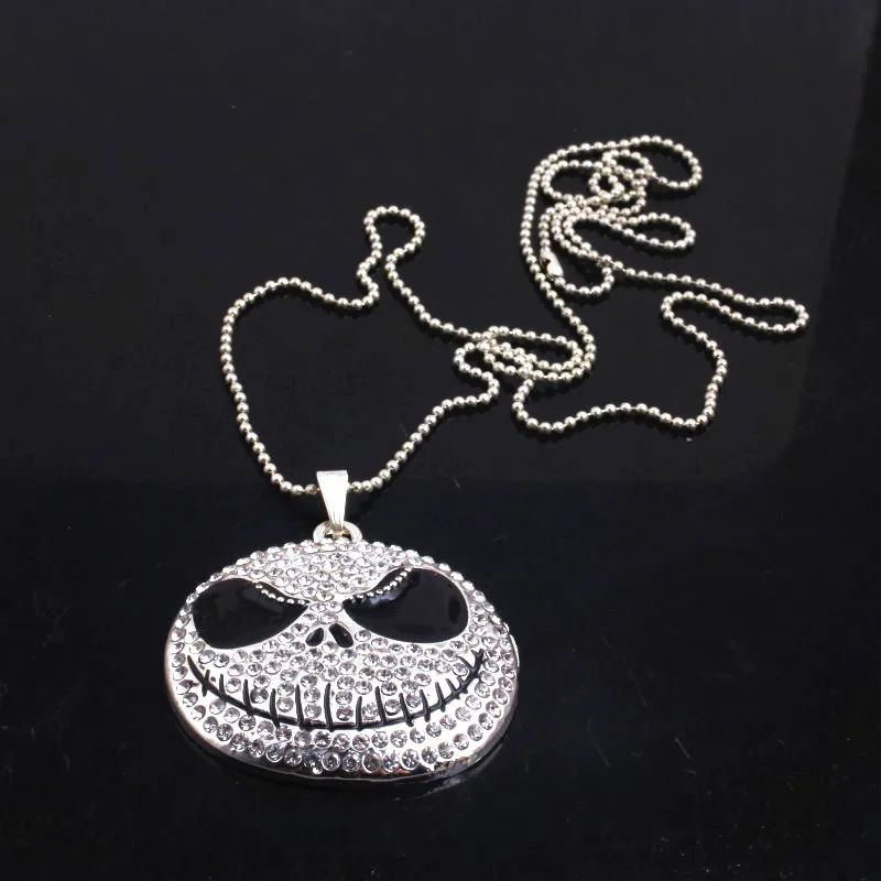 OYKZA 1 шт. массивный сплав череп со стразами Подвески шаровая цепь ожерелье для женщин, девушек, детей подарок ювелирные изделия