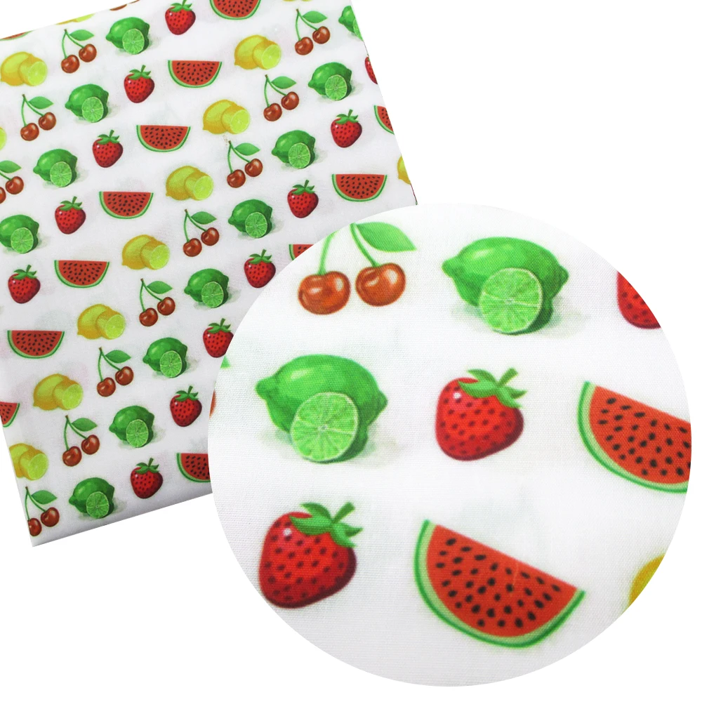 Дэвид Энджи 50*145 см с фруктовым принтом в виде Арбузов, с рисунком в виде клубники, полиэстер хлопковая ткань для вышивки, швейная ткань для одежды сумки украшения, c2777