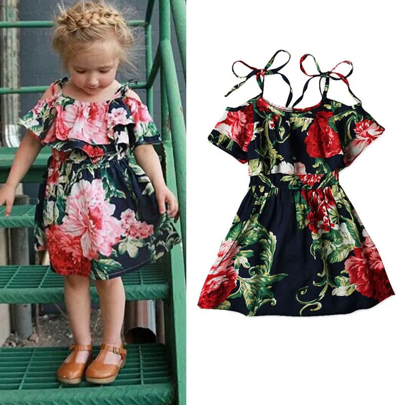 Одежда для новорожденных девочек Платье для маленьких девочек в богемном стиле узор милые платья для Детское платье для девочек