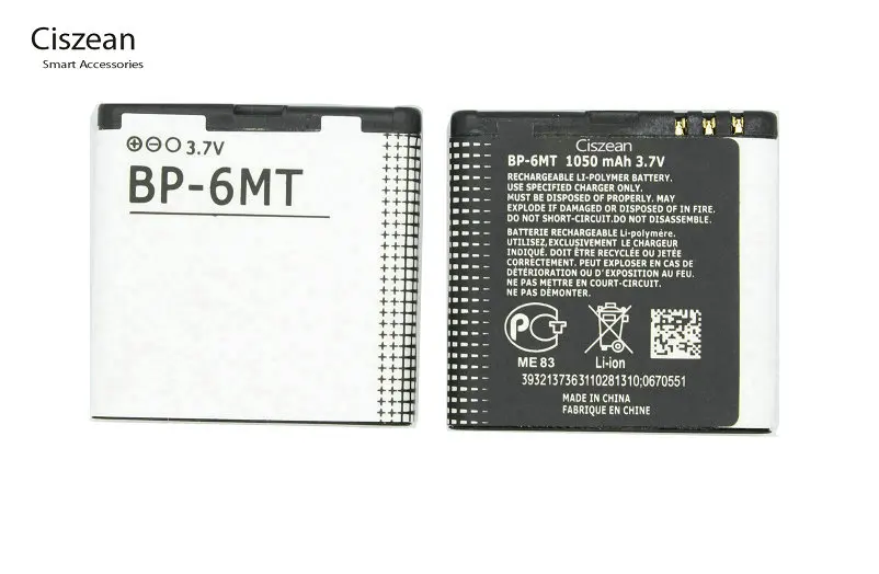 Аккумулятор Ciszean 6MT BP6MT Сменный аккумулятор для Nokia 6720 5610 6110 6720C E51 N78 N82 N81 1050 мАч|battery