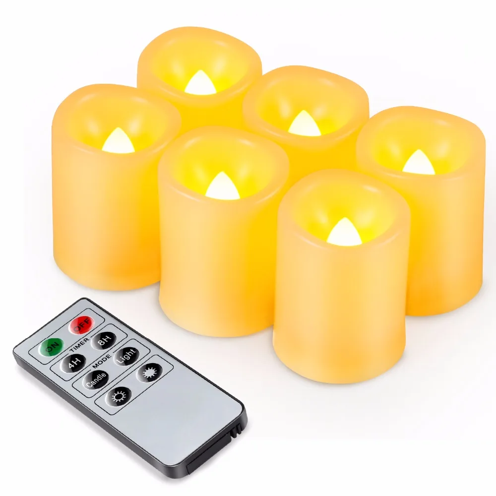 Реалистичные светодиодные свечи Kohree 6 упаковок с дистанционным таймером|batteries