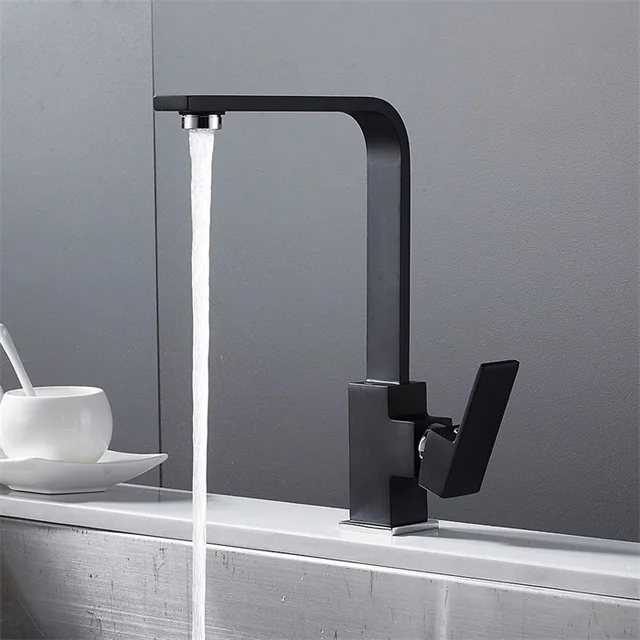 Best Price Black Square Kitchen Faucets 360 Degree Rotation Water Filter Tap Water Faucets Solid Brass Sink Tap Water Mixer Best Price Black Square Kitchen Faucets 360 Degree Rotation Water Filter Tap Water Faucets Solid Brass Sink Tap Water Mixer