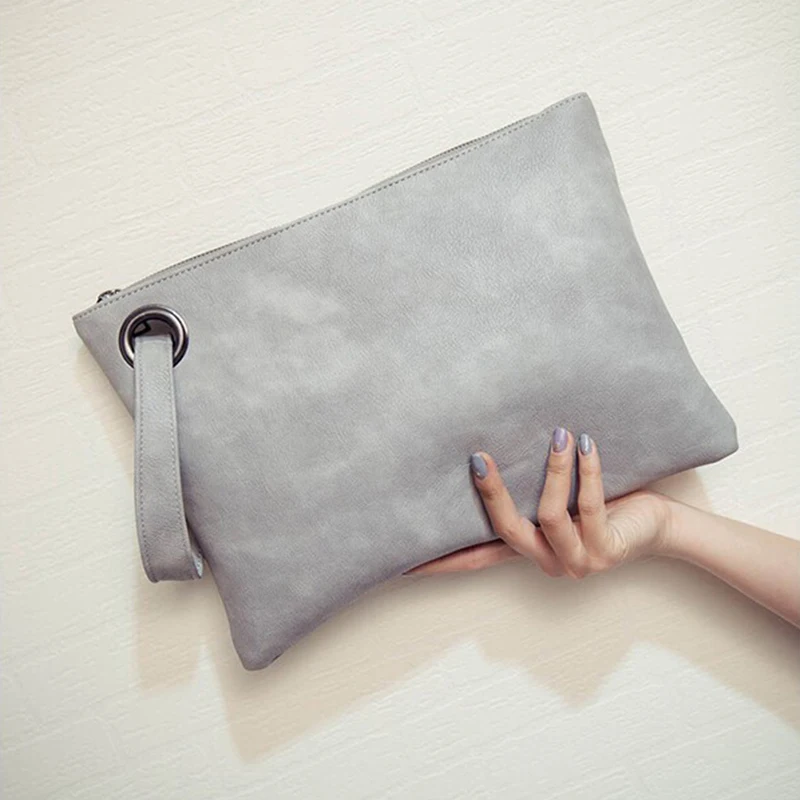 Fashion solid women's clutch bag leather women envelope bag clutch pu leather bag female Clutches sac Immediately shipping