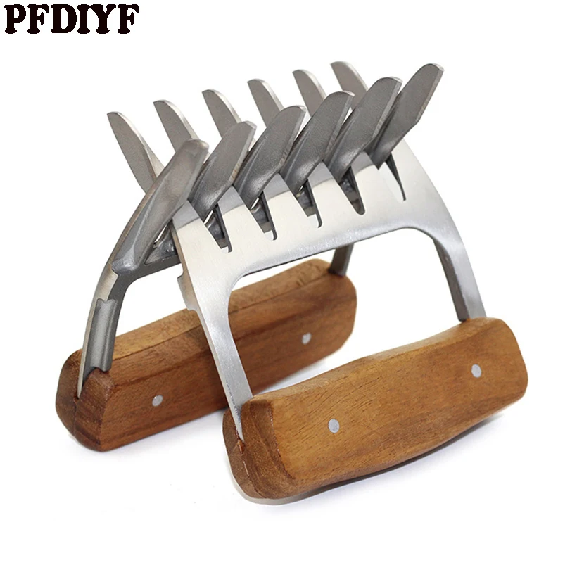 

2pcs Bear Catcher Meat Claws Handler Stainless Steel Barbecue Fork Tong Pork Puller Claws BBQ Tool Bear Paws Fork for Shredding