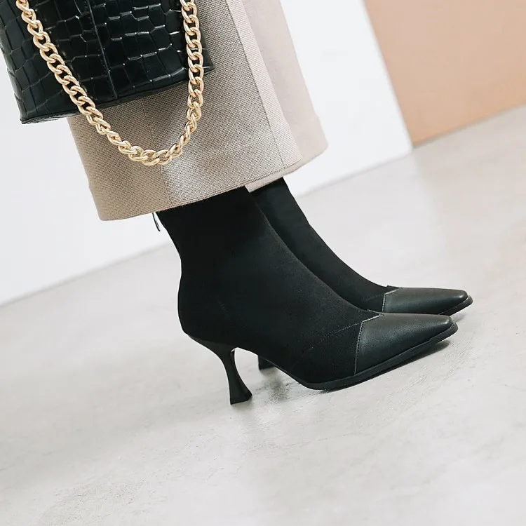 

Big Size 11 12 13 14 15 Europeans and Americans are full of pointed matching wine cups and fashionable back zipper boots