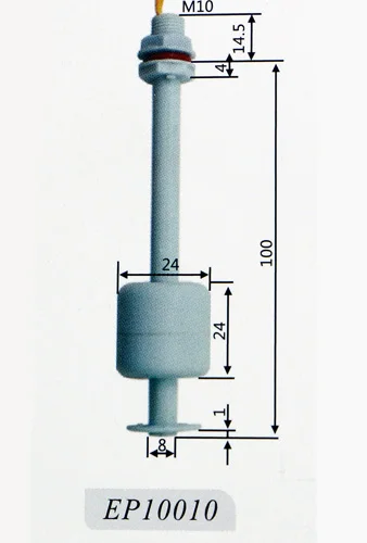 ZP10010 5 шт. M10* 100 мм 100 в 220 В Поплавковый выключатель мини Тип поли Propy уровня воды датчик жидкости нормальное закрытие NC