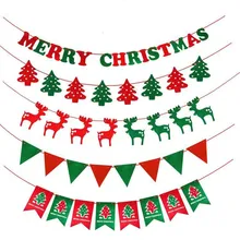 

2018 Christmas Decorations Flags Elk Banner Tree Flag Garland Ceiling Window Wall Hanging Christmas Flag Ornaments Supplies