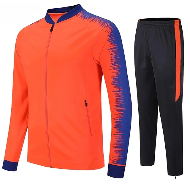 Новинка, футбольные комплекты Survete, мужской комплект для футбола, мужские детские футбольные трикотажные штаны, спортивная одежда для бега, мужской спортивный тренировочный костюм - Цвет: orange