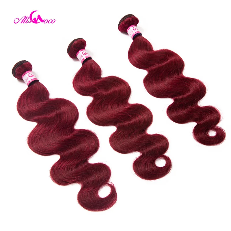 Brazilian Body Wave Bold Red #99 Burgundy Human Hair Weave 1/3/4 Bundles Remy Hair Ali Coco Thick Hair Extension Brazilian Body Wave Bold Red #99 Burgundy Human Hair Weave 1/3/4 Bundles Remy Hair Ali Coco Thick Hair Extension