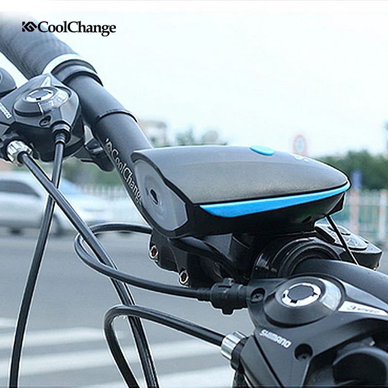 Cheap 2017 Coolchange Bike Horn Light Headlight usb Charging Q5 Bicycle Ultra Bright Electric Horn Multifunction Cycling Accessories 5