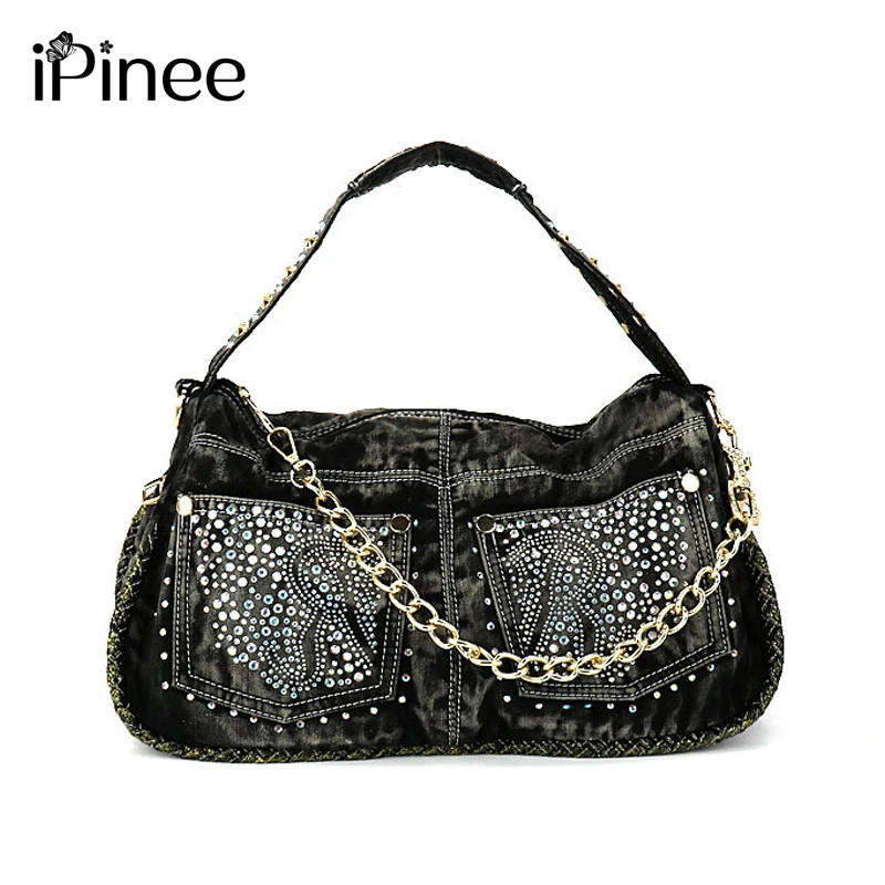 

iPinee Women Bag Denim Shoulder Bag 2018 Brand Luxury Women's Handbags Women Messenger Bags Designer Crossbody Bag