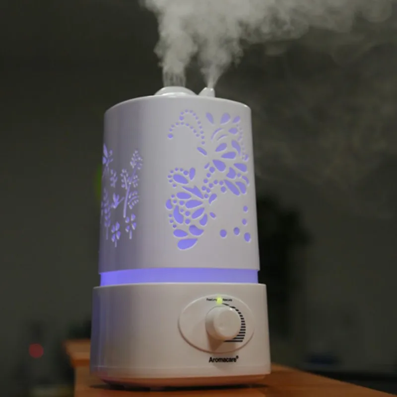 

Ultrasonic Humidifier Aroma Diffuser 7 Color LED With Carve Essential Oil Diffuser Mist Maker for Home Office Baby Room Bedroom