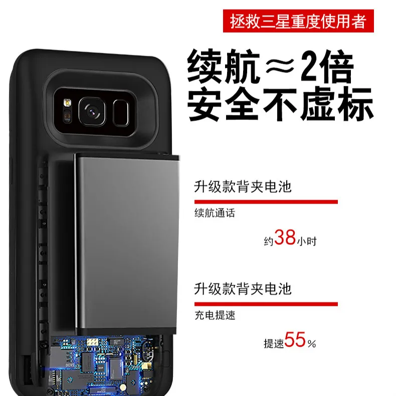 Для Samsung Galaxy S8 plus Мобильный Внешний аккумулятор 5000 мАч/6500 мАч чехол для задней