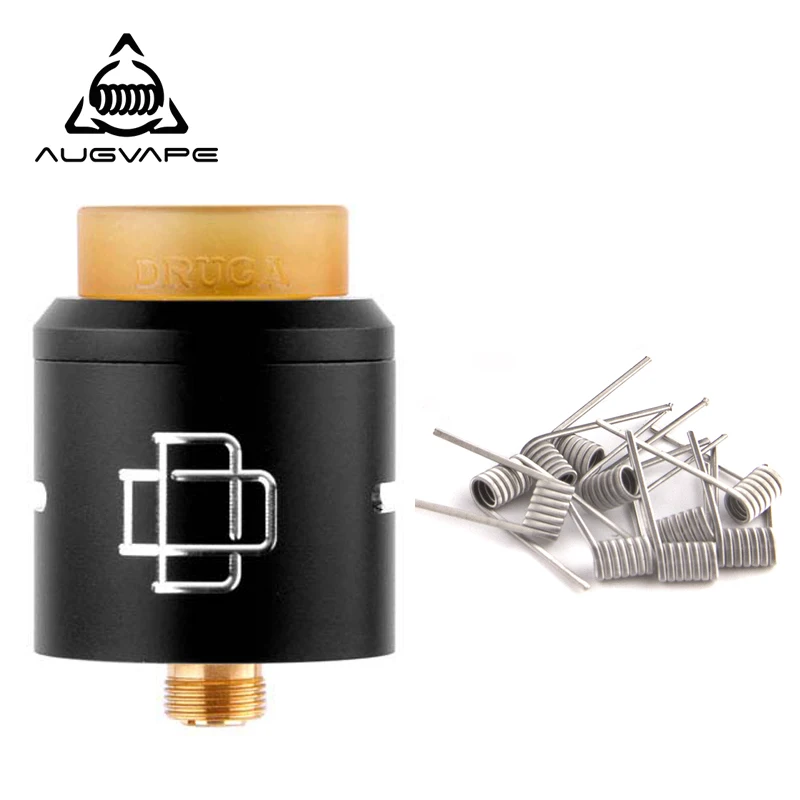 Бак испарителя Augvape Druga RDA с 10 катушками 24 мм двойной позолоченный атомайзер