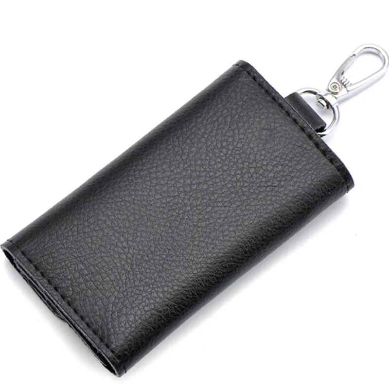 

Portable Men Women Car Keys Bag Case Multifunction Cow Leather Business Card Holder Organizer Housekeeper Keychain Wallet Cover