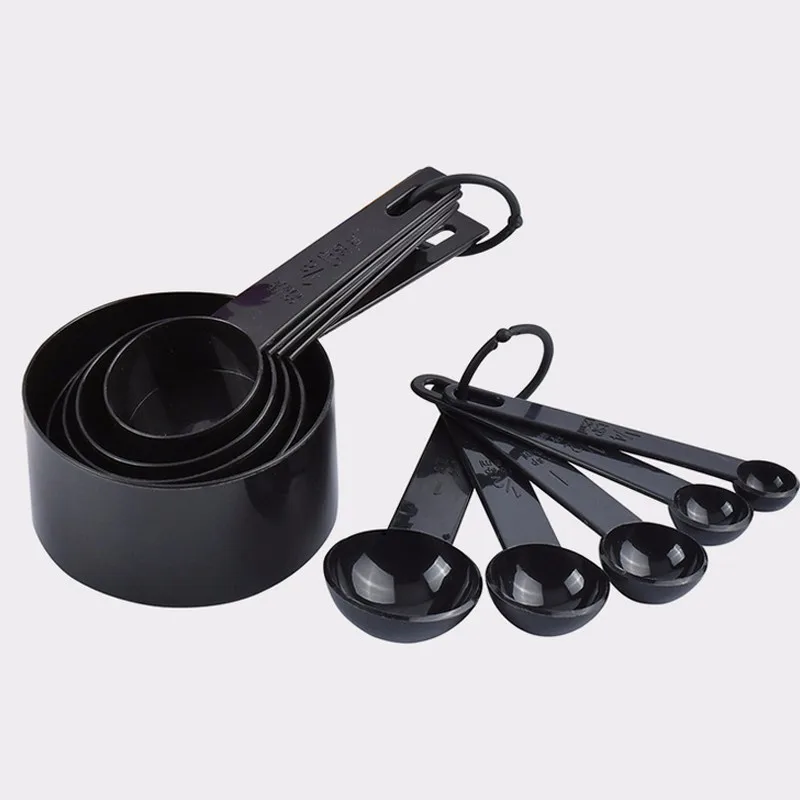 10 шт Пластиковые мерные стаканчики черная мерная ложка лопатка кухонный измерительный инструмент для выпечки кофе Falafel совок