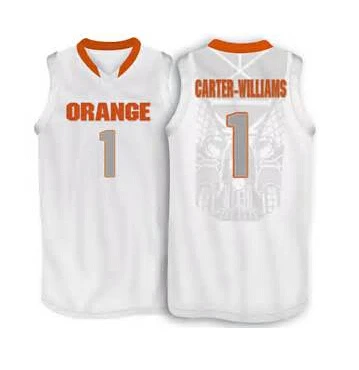 white orange basketball jersey