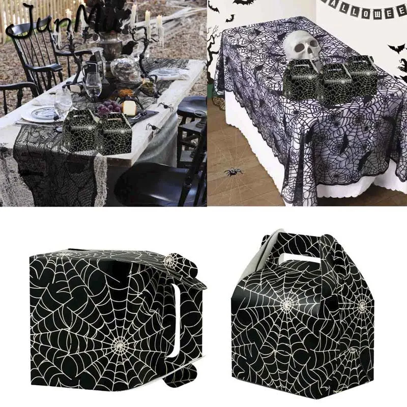 

5pcs Big Halloween Theme Candy Bag Holiday Celebration Candy Box Personality Spider Web Box Christmas Party Supplies