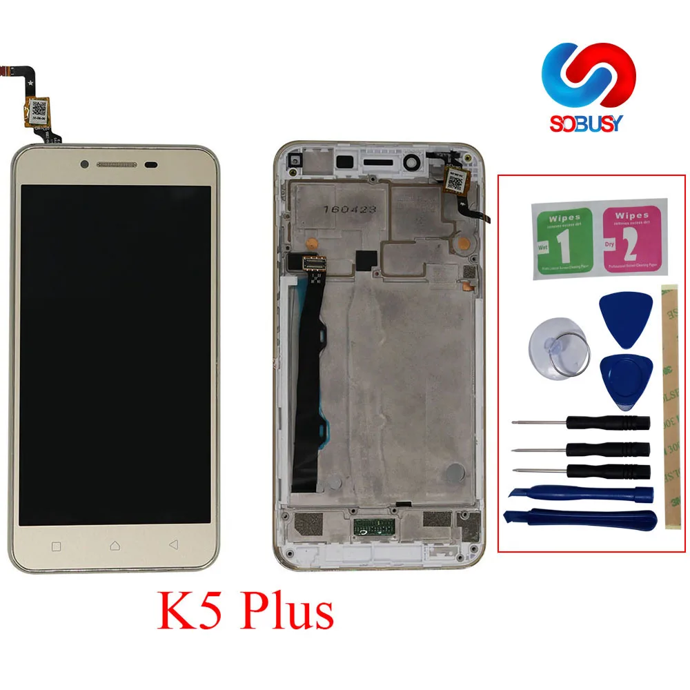 

Tested 5" LCD Tela For Lenovo Vibe K5 Plus A6020A46 LCD Display Touch Screen Digitizer Assembly Replacement LCD parts with Frame