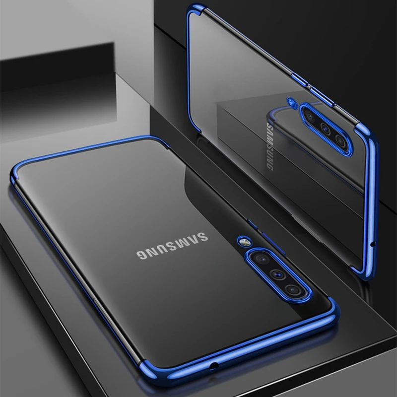 

Luxury Plating TPU Back Cover Cases For Samsung Galaxy A30 A20 A50 A10 A70 A40 M20 A50 Soft Transparent Silicone Shockproof Case