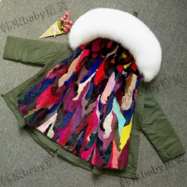 Cheap 2016 Brand Winter Girls Jackets Thick Fox Fur Collar Hooded Mink Hair Inner Children Jackets Kids Winter Coat Boys Coat W61