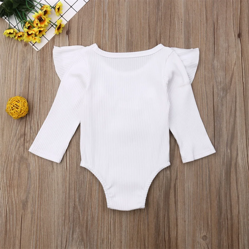 AU Newborn Baby Girl 0-24M Long Sleeve Ruffle Romper Jumpsuit Outfit Clothes 7 Colors