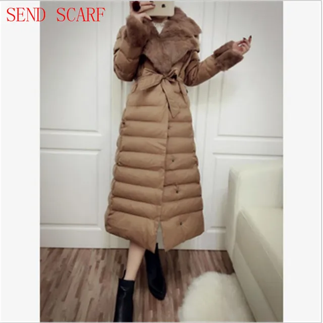 Cheap 2016 Winter Women Fashion Temperament New Rabbit Hair Down Jacket Lapel Down Cotton-padded Jacket Cultivate One's morality Coat