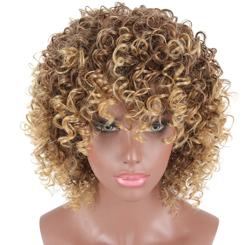 blonde short curly wigs