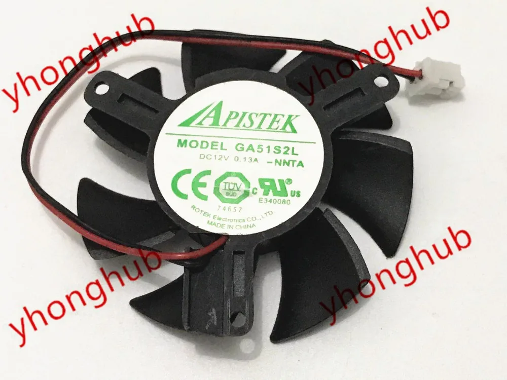 

Emacro For APISTEK GA51S2L DC 12V 0.13A 2-Wire Server Frameless GPU Fan