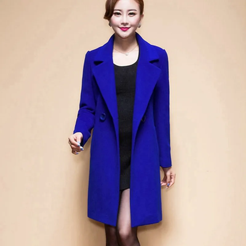 

XUXI Female Fashion Women Woolen Coats High Elegant Long Slim Winter Jacket Royal Coats Wool Coat Jackets Plus Size 4XL FZ237