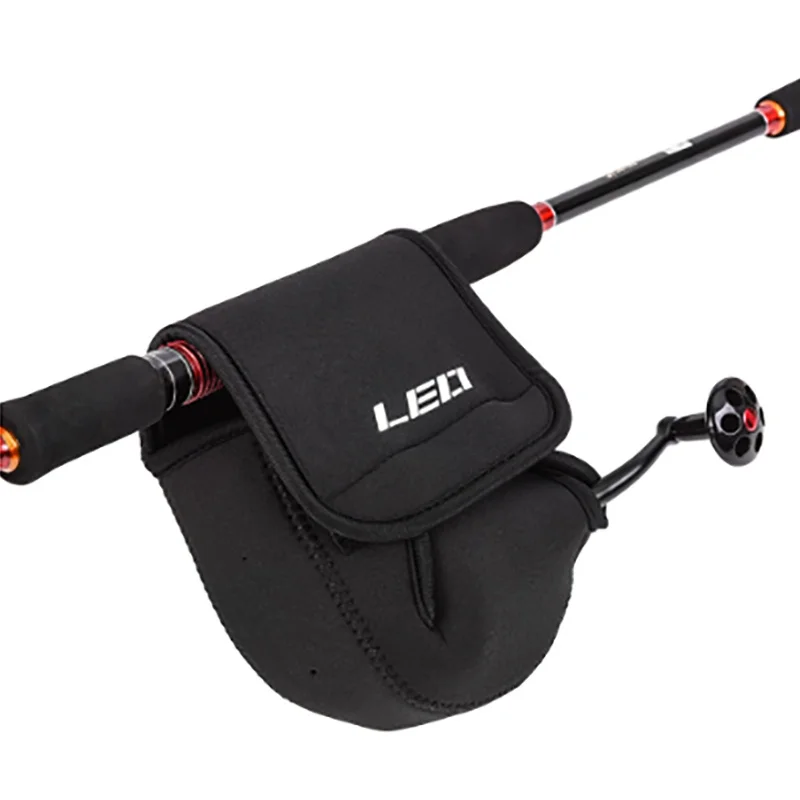 Black Fishing Reel Bag Pouch Portable Durable Protection Soft Cover