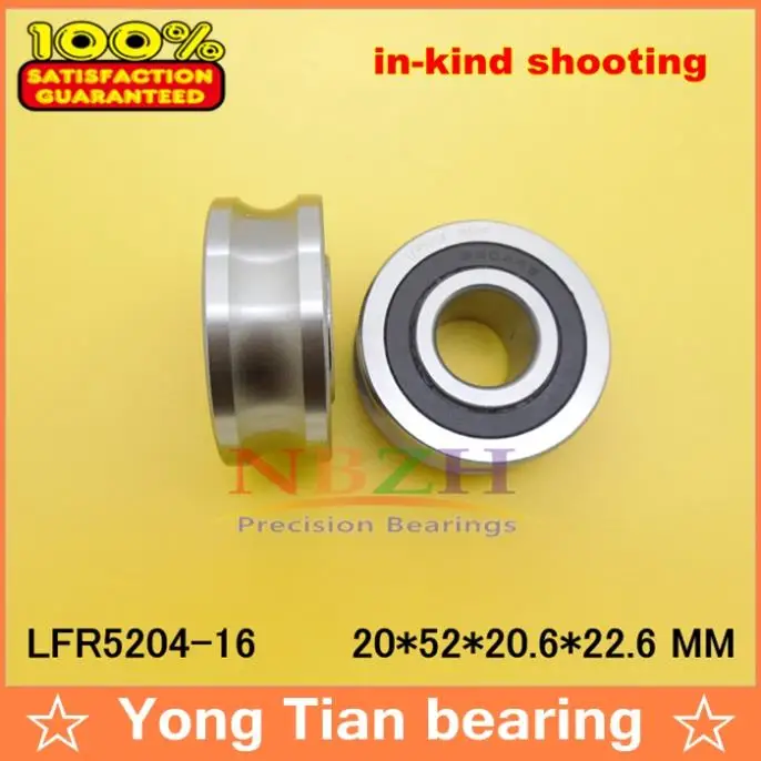 

2PCS ABEC-5 16 MM track LFR5204-16 NPP LFR5204 KDD Groove Track Roller Bearings 20*52*20.6 mm (Precision double row balls)