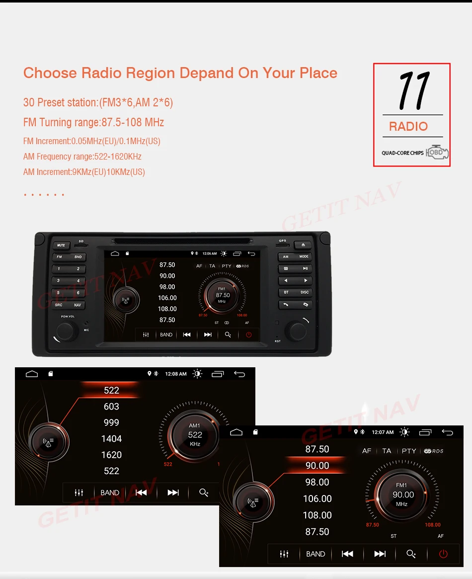 Top Original UI 1 din Android 9.0 Car DVD player for bmw E38 E39 With GPS Bluetooth Radio Steering wheel control Free Camera map 13