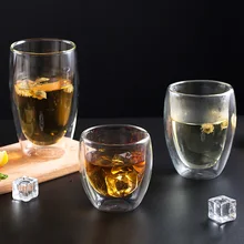 Двухслойное изолированное стекло, прозрачное, 450 мл/350 мл/250 мл, стеклянная посуда для воды, сока, для напитков, пива, вина, ликера