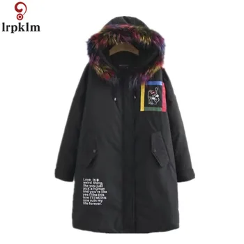 

Women Winter Jacket Long Plus Size Coat Hooded Parkas Black Jackets Fake Fur Collar Cotton Padded Coats Female 4XL Clothes CH634