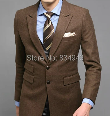

Wedding Suits For Men Dark Brown Custom Made, Bespoke Dark Brown Ticket Pocket 2 Button Peak Lapel Men Dark Brown Wedding Suit