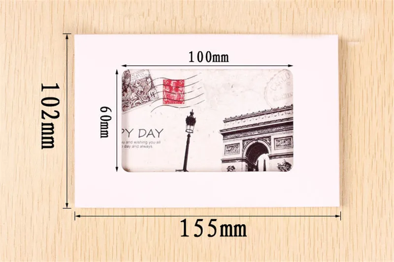 Оптовая продажа 10,2*15,5*0,5 см складная крафт-бумага открытка коробка с окном для фото дисплей поздравительная открытка вечерние упаковочная