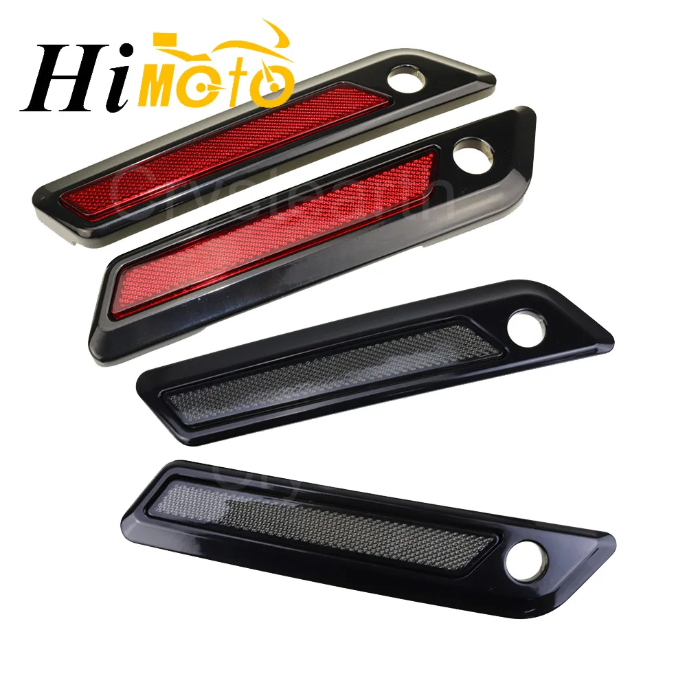 

Black Hard Saddlebag Latch Cover&Smoke Reflectors Or Red Reflectors Strips For Harley 2014-2018 Touring Street Glide Road Glide