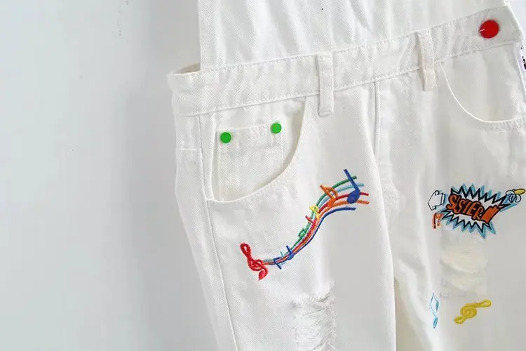 Calças dos Desenhos Bebê Meninas Denim Macacões Primavera Outono Moda Novas Crianças Roupas Casual Suspender Animados Jeans Curto 5-16 y 27 Mamãe e Bebê