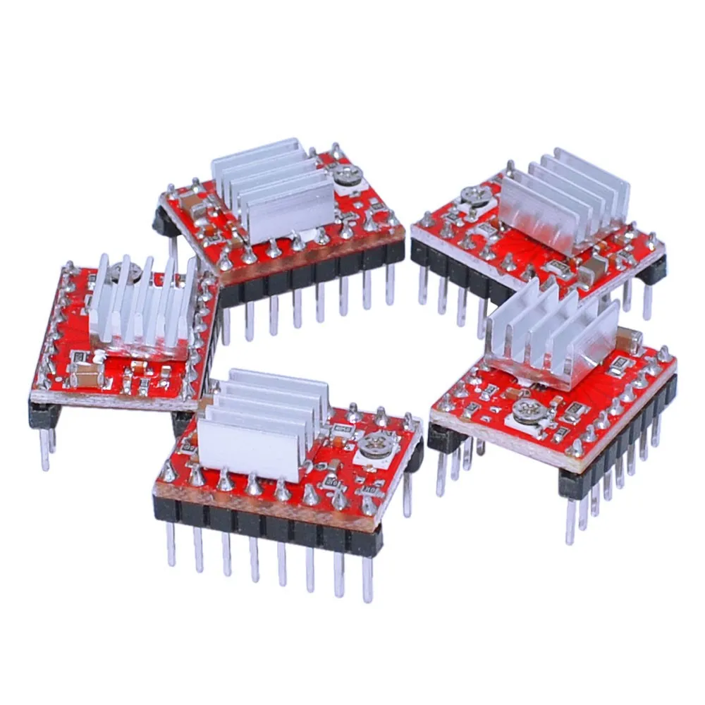 

5 x A4988 StepStick Stepper Driver Module + Heatsink for Reprap Pololu 3D Printer kit Red for Arduino UNO R3