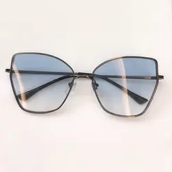 2019 Мода Cat Eye солнцезащитные очки Для женщин Элитный Бренд Дизайн Леди Горячая металлический каркас солнцезащитные очки наклейки очки UV400
