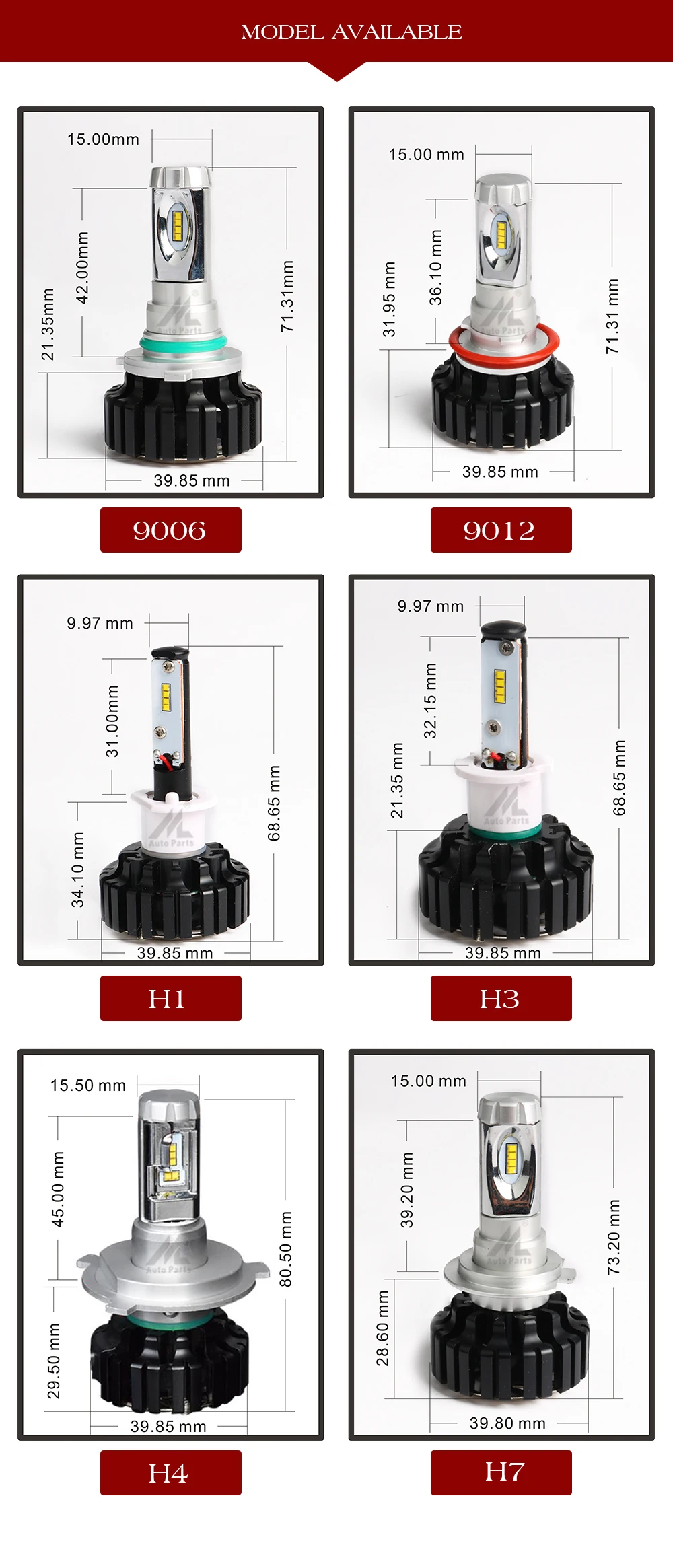 Xenplus 2 шт. H7 светодиодный H11 автомобильная лампа H1 H3 H4 9006 HB4 H10 H8 12 V 8000LM 6500 K 60 Вт зэс освещение автомобиля-Оформление автомобилей